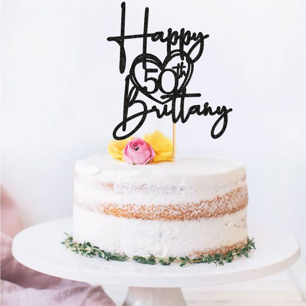 Blumomon 3 Pcs Black Happy 50th Birthday Cake Toppers 50th Birthday Party Cake Topper 50 Cake Topper 50th Birthday Decorations for 50th Birthday Party Decoration Supplies - Image 6