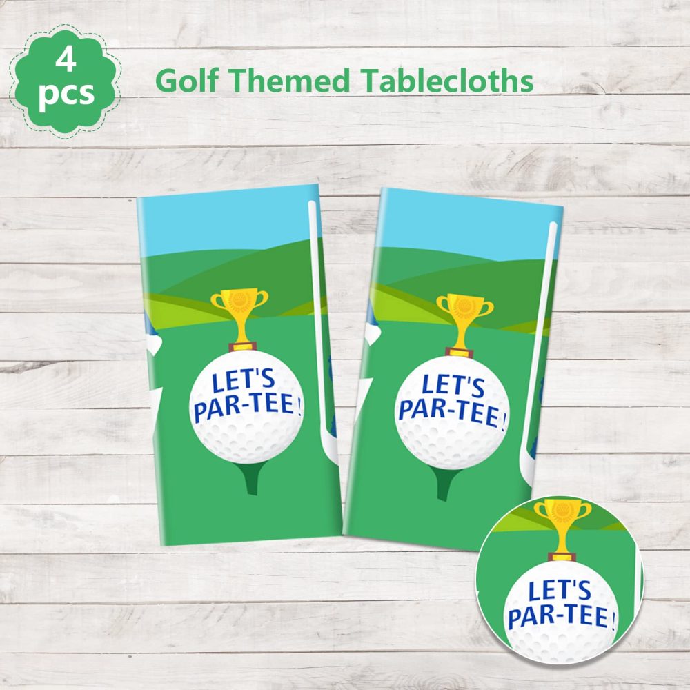 QUERICKY 2 Pack Golf Party Tablecloths, 130x220cm Rectangle Golf Table Cover for Golf Theme Party Decorations, Golf Birthday Supplies, Par-tee Decor, Golf Events - Image 2