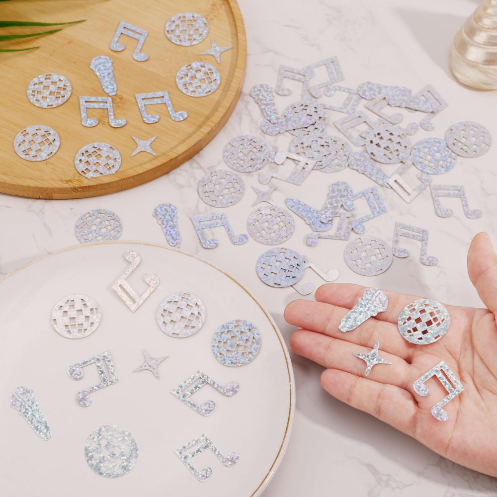 240 Pcs Disco Table Confetti, Glitter Table Confetti Disco Party Decorations Disco Ball Musical Note Microphone Star Confetti for Disco Theme Birthday Party - Image 5