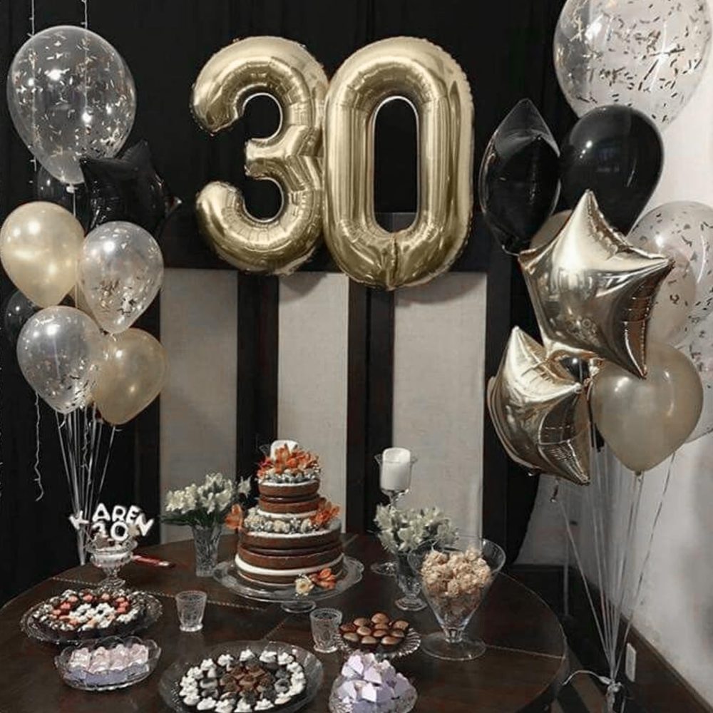 40 Inch Champage Gold 30 Number Balloons, Light Gold 3 & 0 Mylar Foil Large Balloons,30 Big Digit Number Balloon for men women 30th Birthday Anniversary Decorations Graduation Party Supplies - Image 4