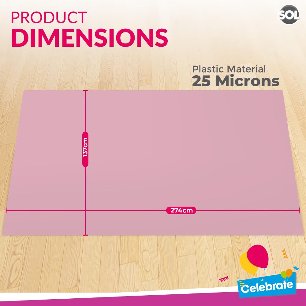 2pk Long Pink Table Cloth Party | 274 x 137cm | Plastic Table Cover Party Table Cloth Disposable Tablecloths for Parties | Plastic Tablecloth | Pink Disposable Tablecloth | Pink Plastic Table Cloth - Image 8