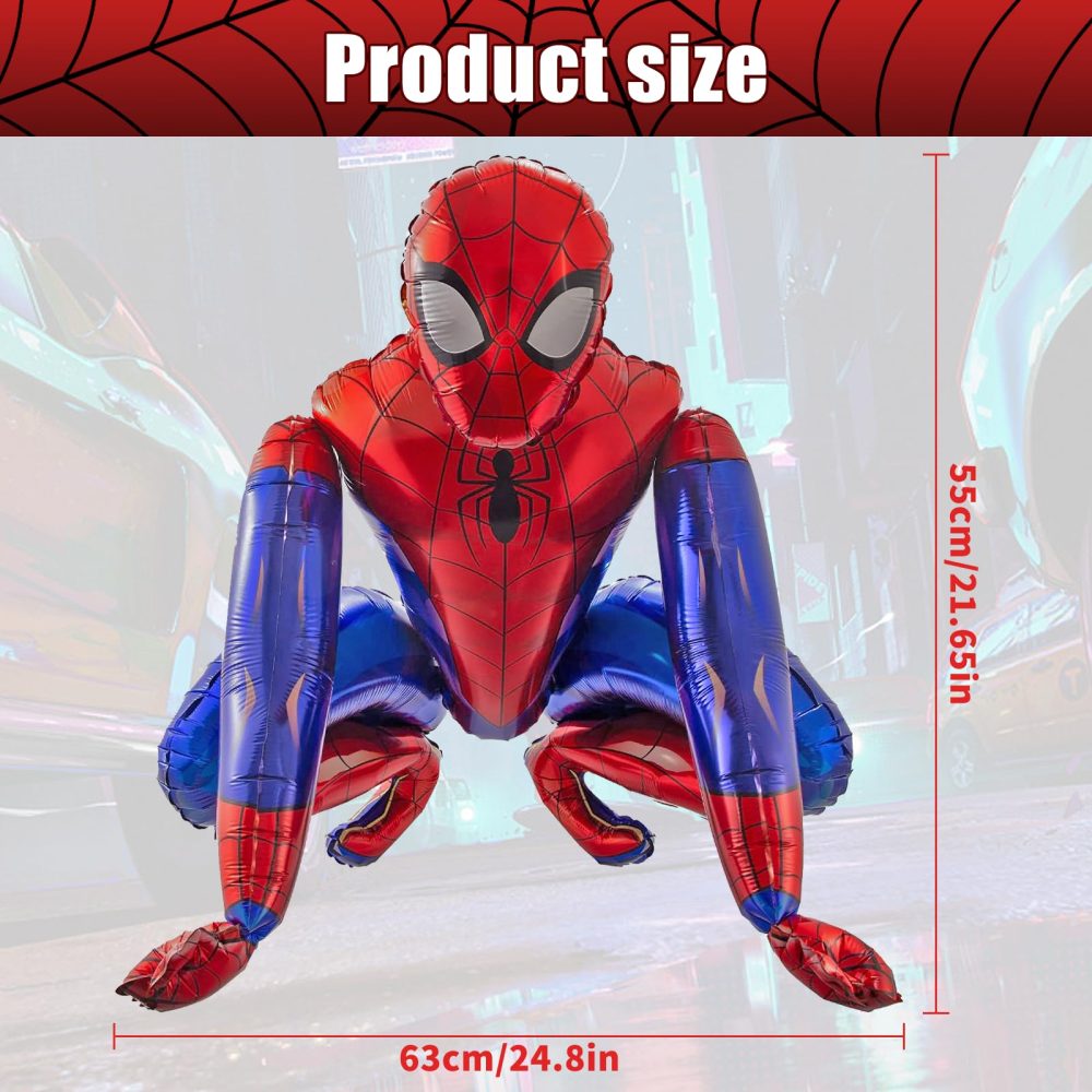 Chapzanink Spiderms Birthday Decorations,Birthday Balloons for Boys Girls,Spiderms balloons Set with Cake Topper,Latex Aluminum Foil Balloon,Birthday Banner,Party Decor for Boy Girl - Image 5