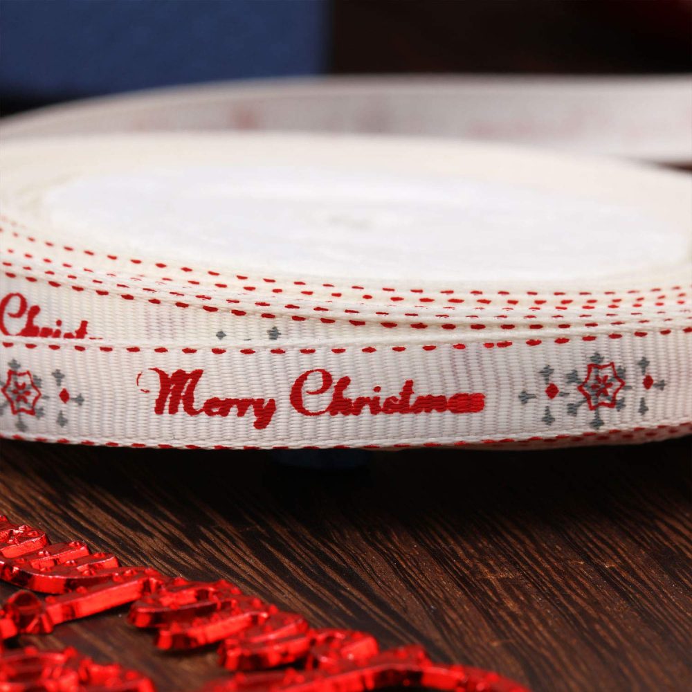 65 Feet Christmas Grosgrain Ribbon Merry Christmas Ribbon Gift Wrapping Ribbon for Christmas DIY Gifts, 10 mm Wide - Image 5