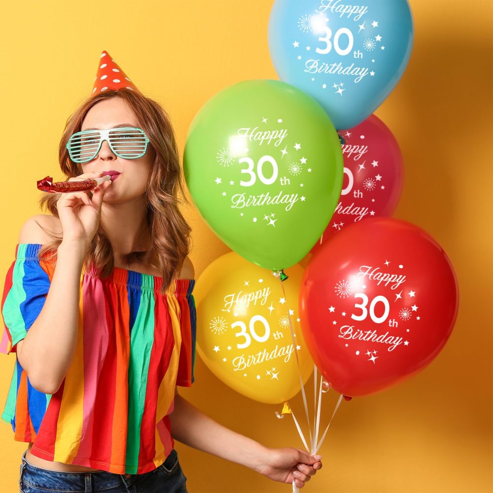 40th Birthday Balloons 10PCS, 12" Latex Assorted Multicolour Numbers Birthday Balloons, Digit Balloons, Number 40 Age Balloons for 40 Year Old Birthday, 40th Anniversaries Party Decorations Supplies - Image 5