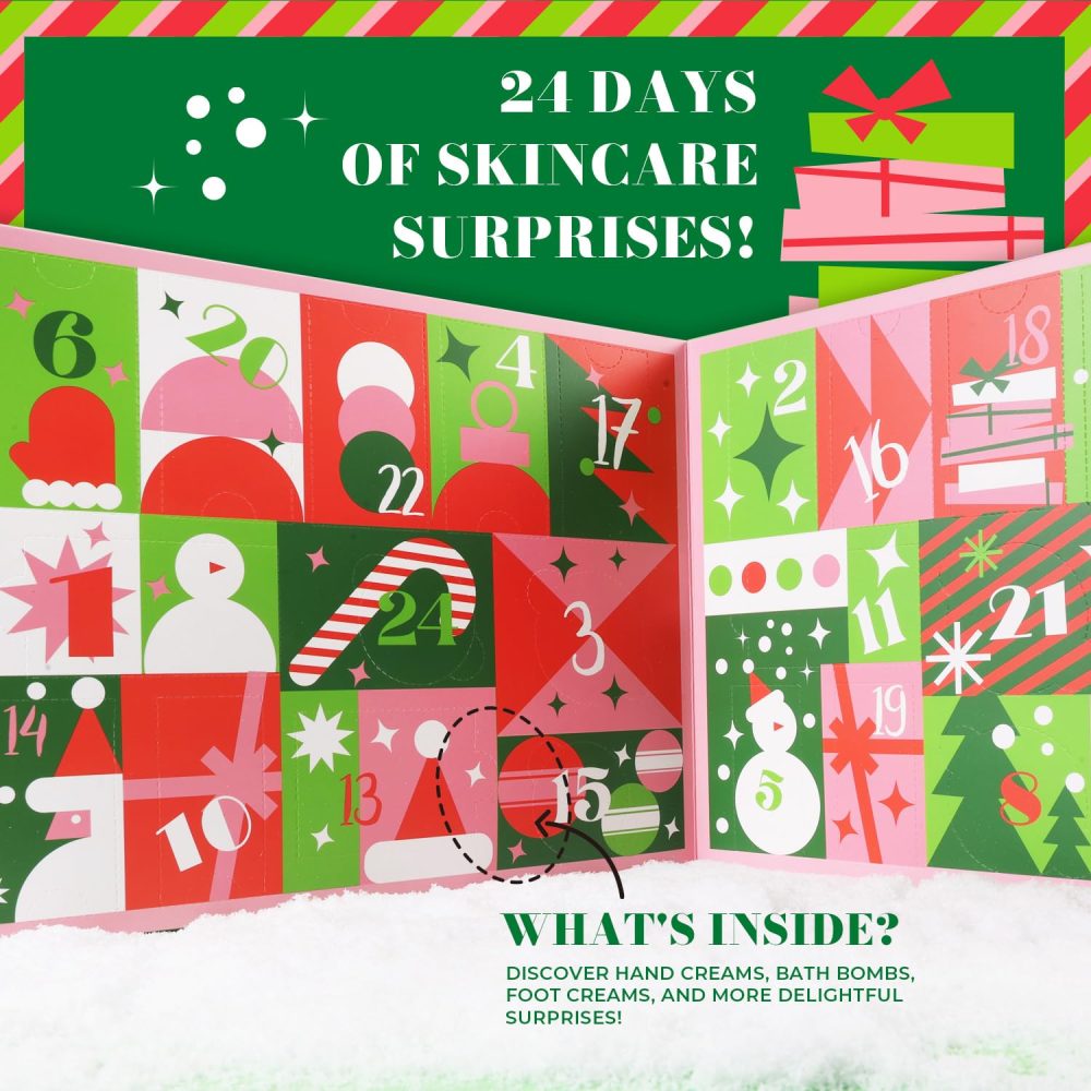 Advent Calendar 2024, 24pc Christmas Spa Gifts Set for Women, Hand Cream, Lotions, Bubble Baths,Christmas Tree Bomb Skincare Christmas Gift for Mum Ladies - Image 7