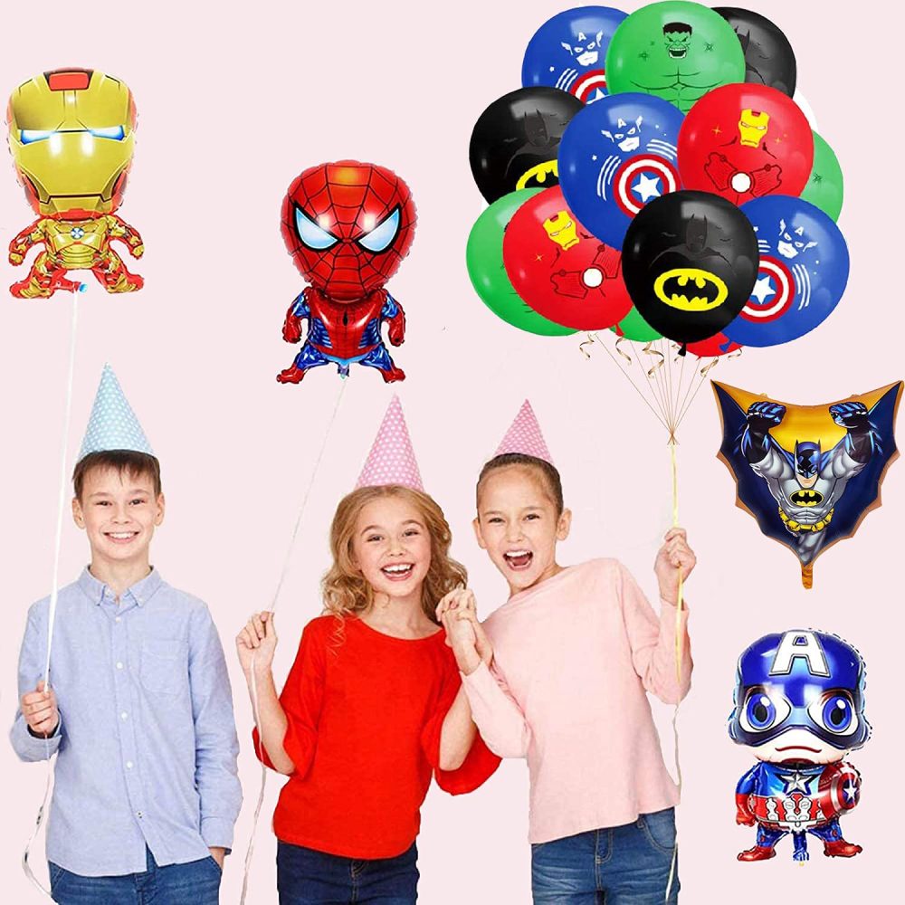 Superhero Birthday Party Decorations Birthday Party Decorations Happy Birthday Banner Super hero Foil Balloons for Kid's Superhero Themem Party Decor Supplies - Image 2