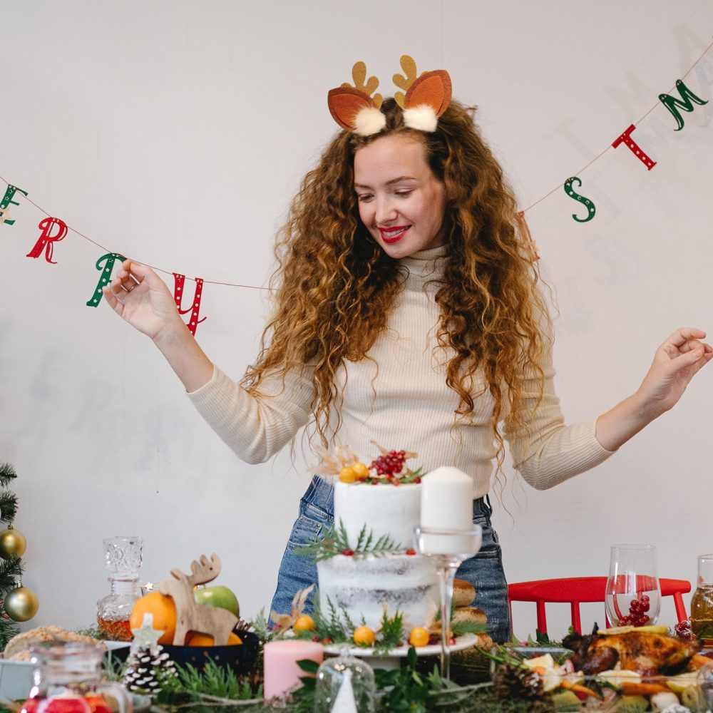 4PCS Christmas Hair Accessories,Reindeer Antlers Deer Ears Clips,Hoop Plush Hat Santa Cute Hairpin Cartoon for Women Girls Kids and Xmas Party Favors,Creative Headwears Gift - Image 3