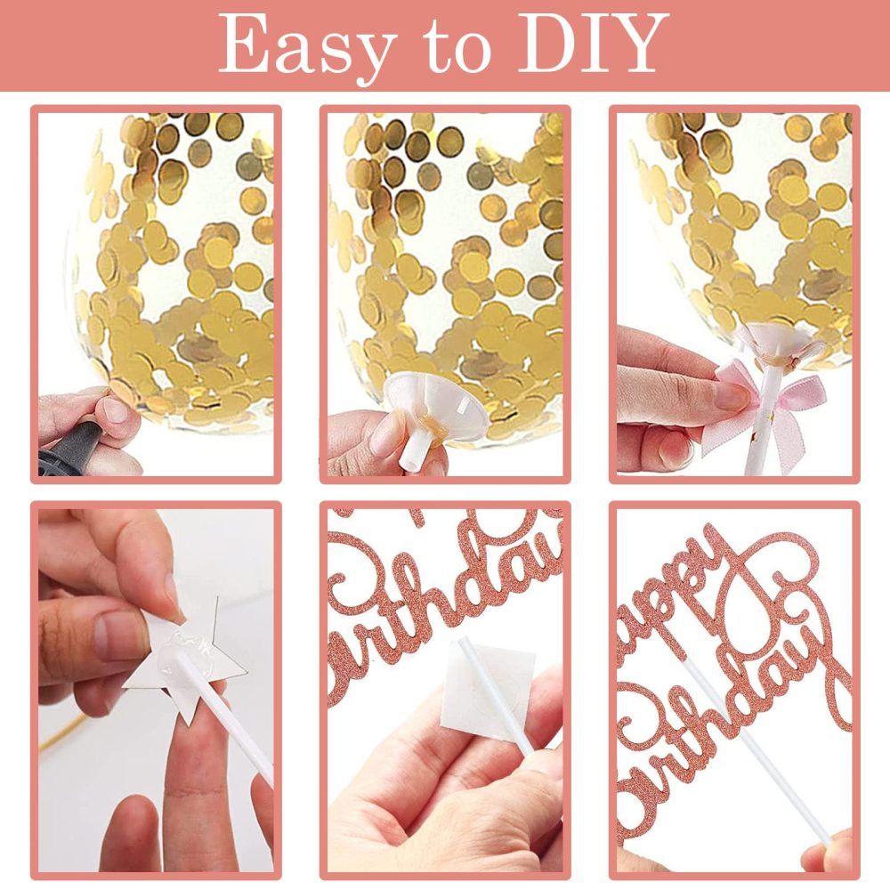 Personalised Happy 70th Birthday Cake Toppers Rose Gold for Women,Her,Lady,Happy Birthday Sign for Cake,11p Glitter Cupcake Topper Cake Topper 70th Birthday Cake Decoration for 70th Birthday Party - Image 2