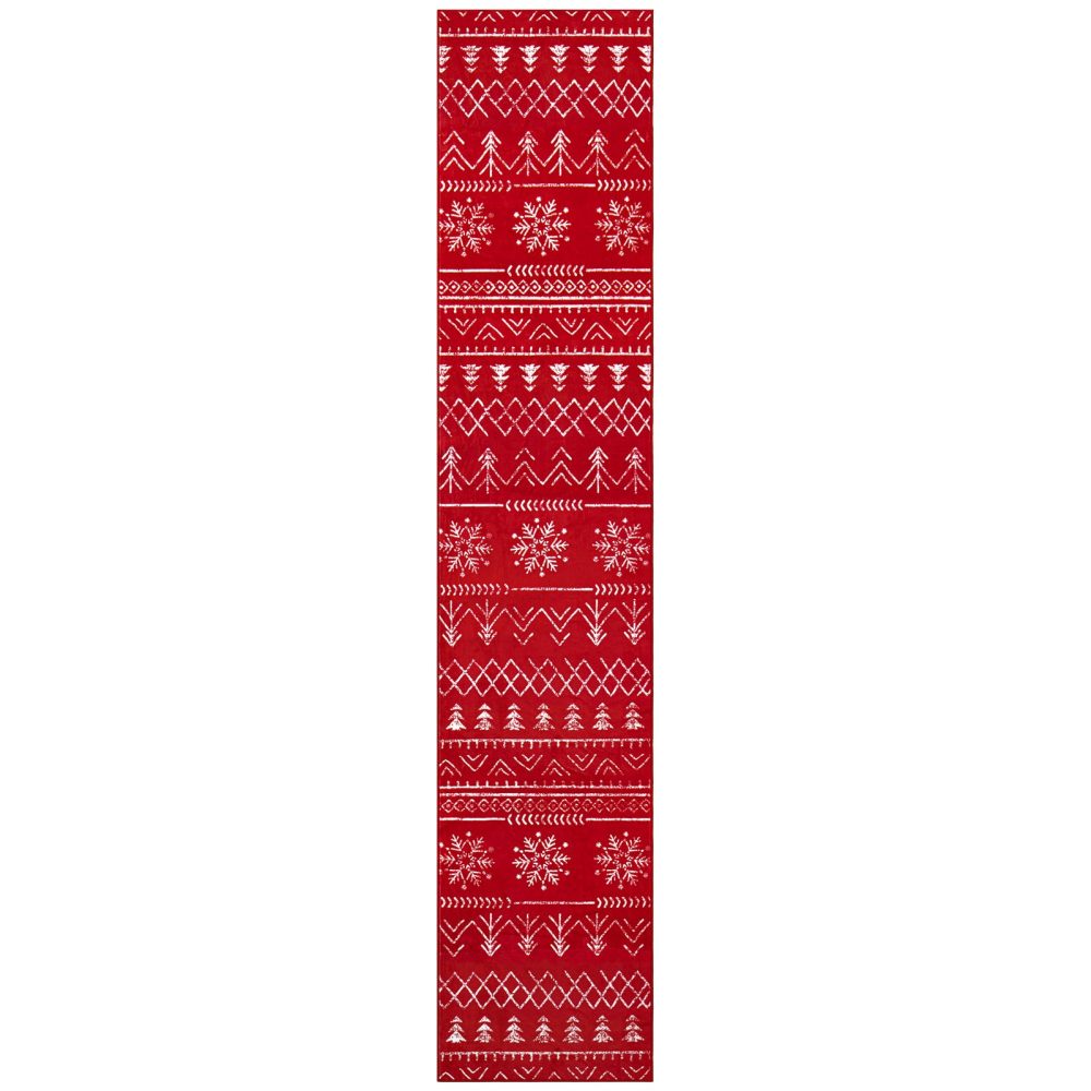 Carvapet Christmas Runner Rug for Hallway 60x300cm Soft Long Floor Carpet Runner Non Slip Washable Microfiber Snowflake Xmas Red Area Rug for Entryway Corridor Kitchen Laundry Room - Image 7