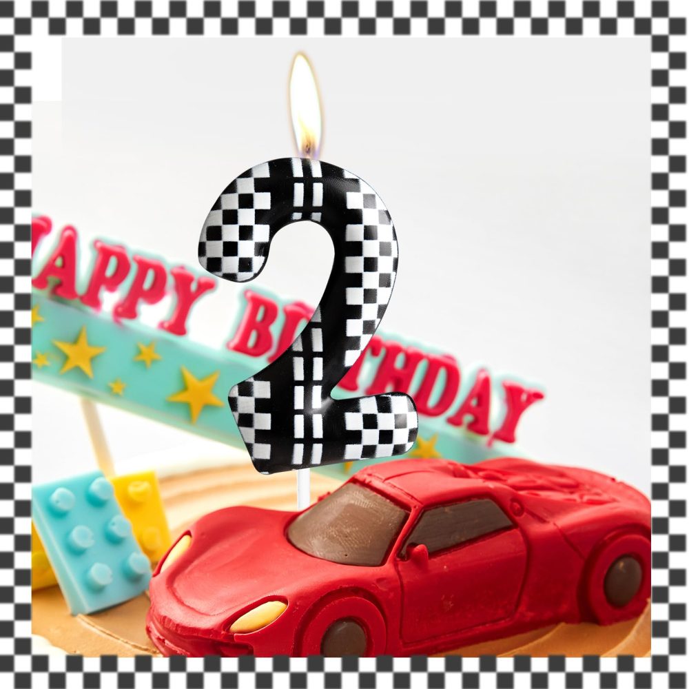 5th Birthday Candle Racing Cars Number 5 Candle Racing Cars Cake Decoration Birthday Party Supplies Black White Racing Cars Themed Cake Topper Decorations for Kids Boy Girl Party Decor Supplies - Image 5