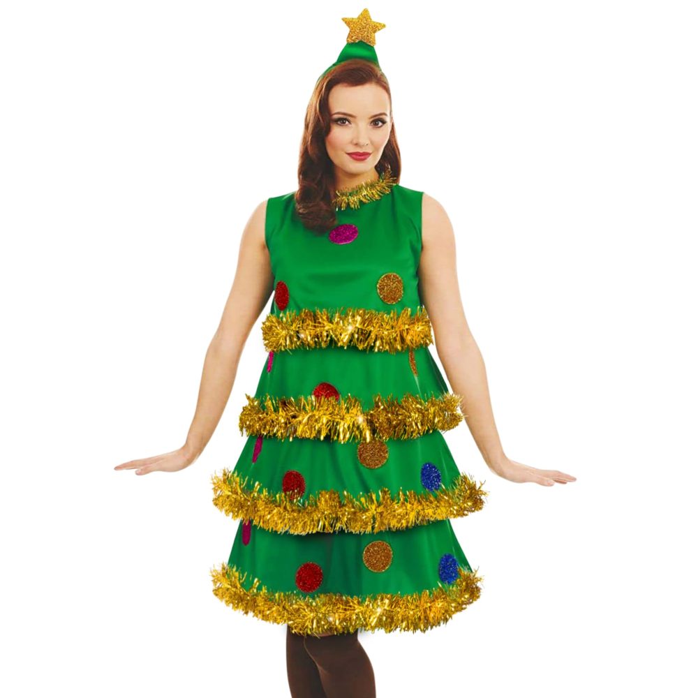 Fun Shack Christmas Tree Fancy Dress for Women, Christmas Tree Costume Adult, Christmas Costumes for Women, Xmas Tree Costume Medium - Image 3