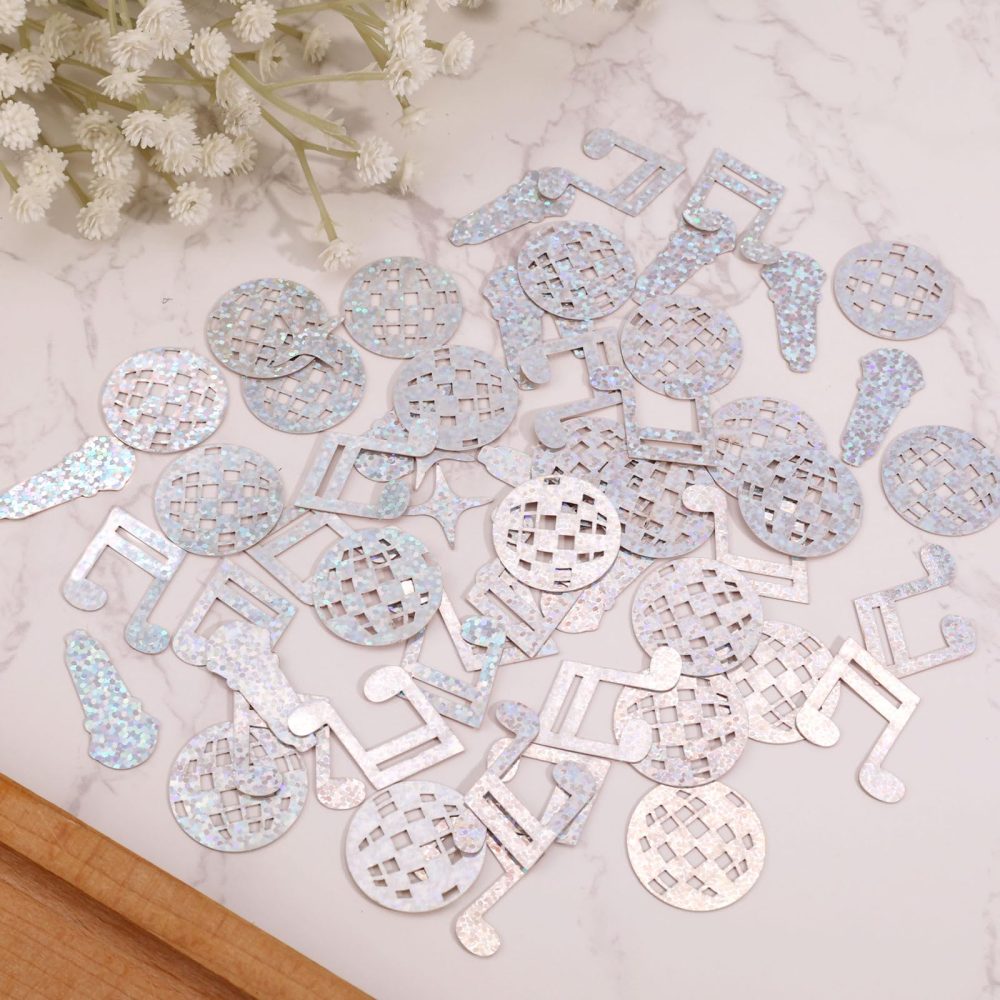 240 Pcs Disco Table Confetti, Glitter Table Confetti Disco Party Decorations Disco Ball Musical Note Microphone Star Confetti for Disco Theme Birthday Party - Image 3