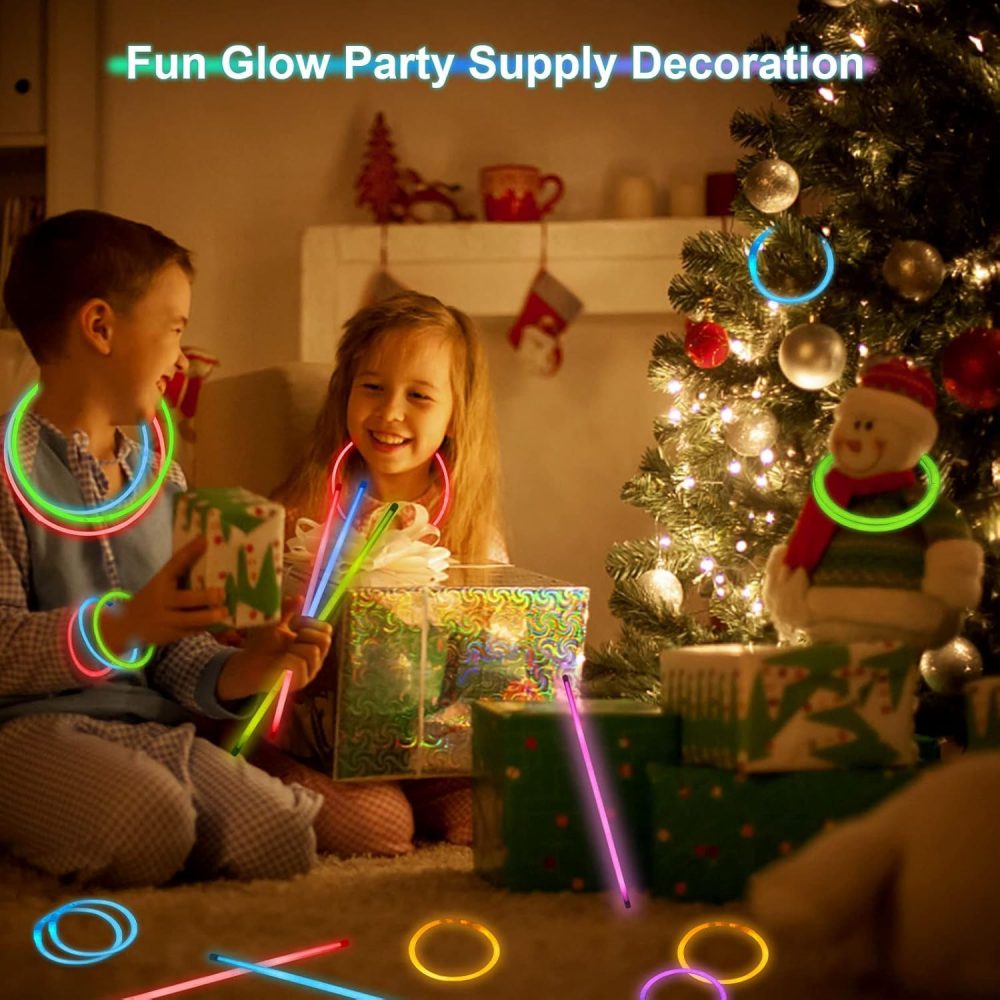 DELEE 100PCS Glow Sticks,Glow Sticks Party Packs Neon Glow Stick Bracelets,Glow Necklaces for Kids Adults, Perfect for Weddings,Parties,Festivals,Halloween,Christmas - Glow in the Dark Party Supplies - Image 9