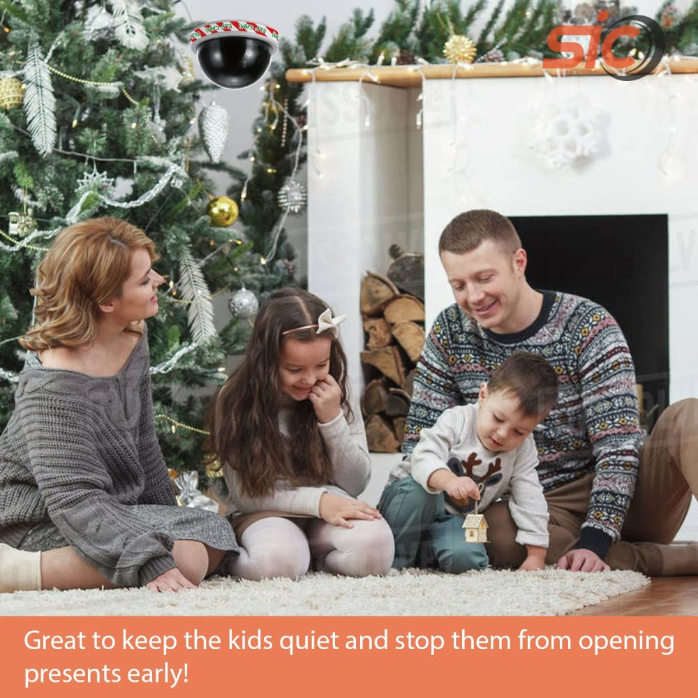 SIC ® Elf Christmas Dummy Surveillance Camera | CCTV Camera Christmas Decoration | With Built-in Flashing Red LED Light - Image 3