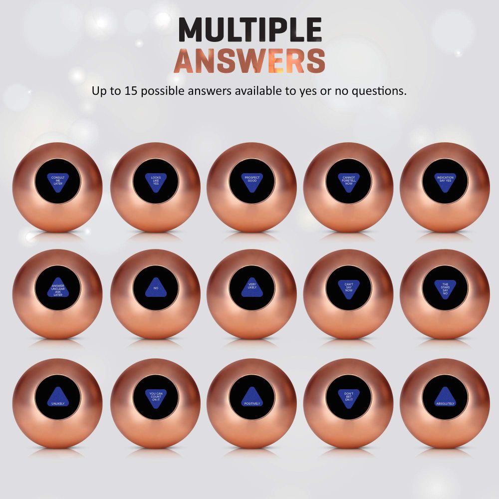 WICKED GIZMOS Magic 8 Ball – Classic Retro Novelty Mystic Gadget Answers Questions about Romance, Friendship, School, Work - Fun Gift Features More Than 15 Answers and Predictions (Rose Gold) - Image 6