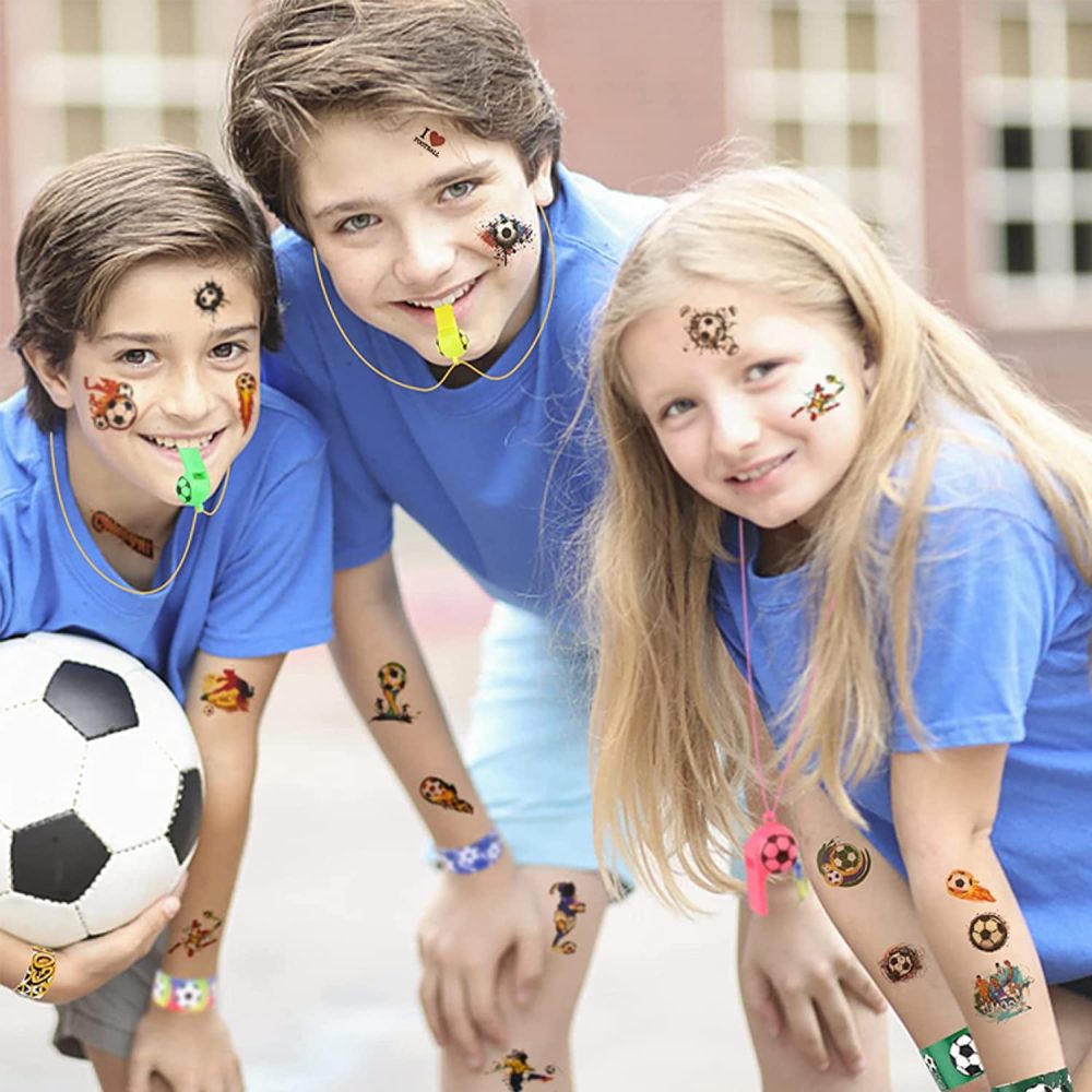 CYCFMYYLY 50 Pcs Football Party Bags, Football Party Bags Fillers, have Football Key Chains, Wristbands, Whistles, Stickers, Football Party Favors Supplies for Kids Gifts and Football Party - Image 2