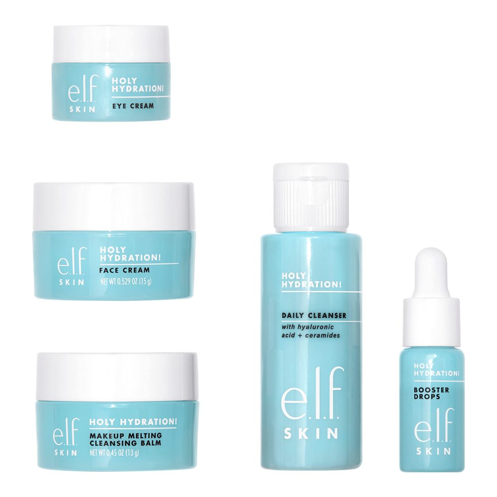 e.l.f. SKIN Hydrated Ever After Skincare Mini Kit, Cleanser, Makeup Remover, Moisturiser & Eye Cream For Hydrating Skin, Airplane-Friendly Sizes - Image 3