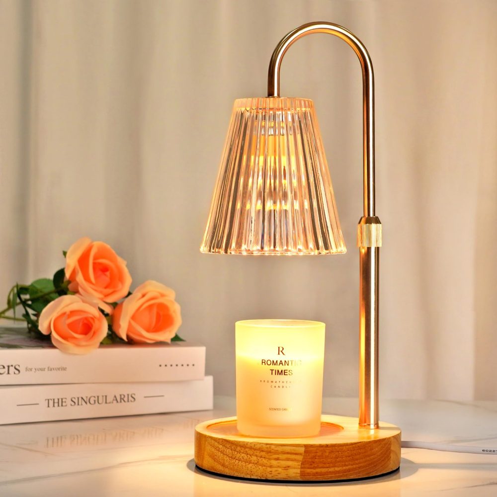 Funistree Candle Warmer Lamp with Dimmer and Timer for Scented Candle Jar, New Home Gifts for Women Friends, Anniversary Birthday Presents for Her, Electric Wax Melter Candle Heater Lamp with 2 Bulbs
