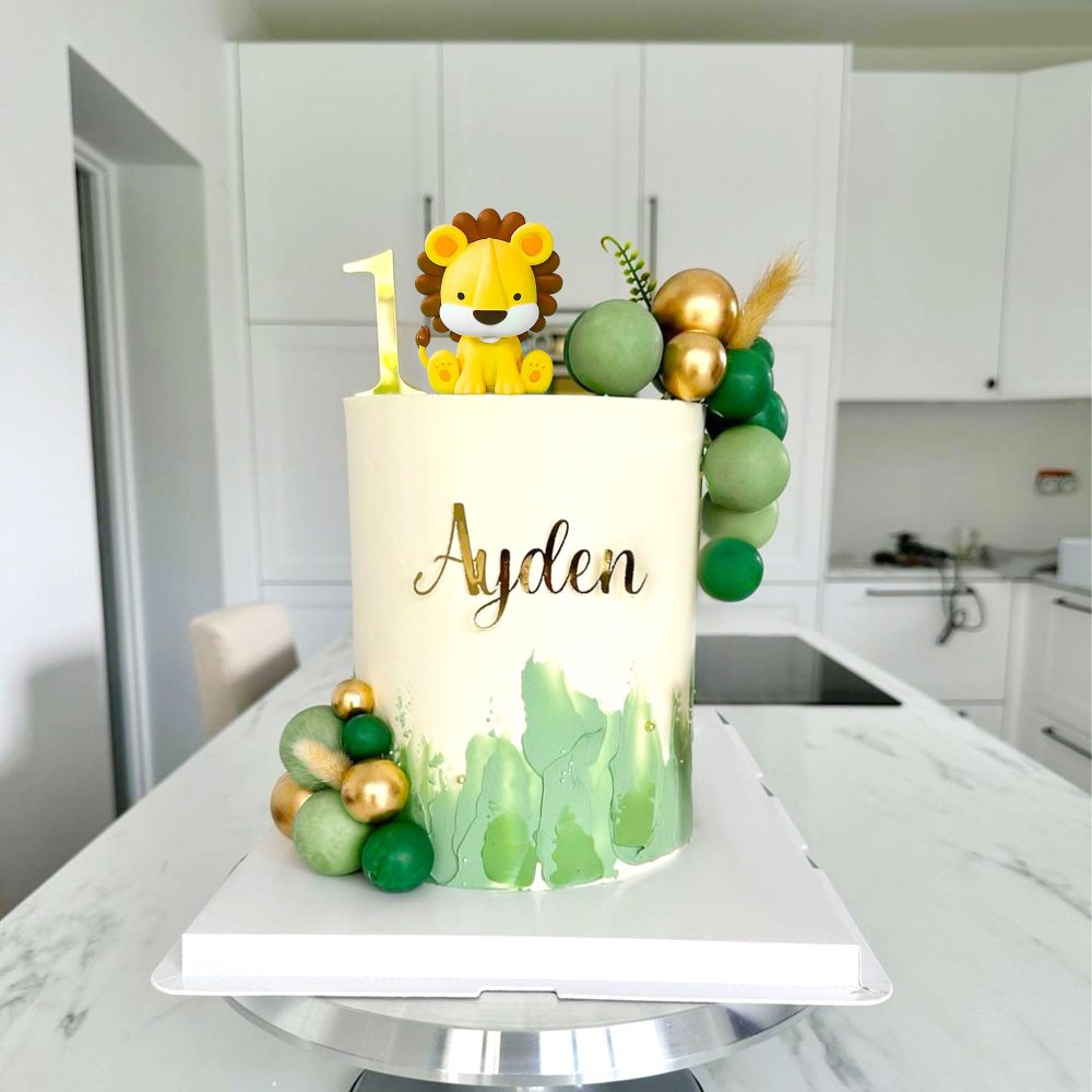 JeVenis Lion Cake Topper Lion Birthday Decorations Safari Animal Cake Toppers Safari Cake Topper Wild One Cake Topper Jungle Baby Shower Cake Topper Safari Baby Shower Cake Decorations - Image 2