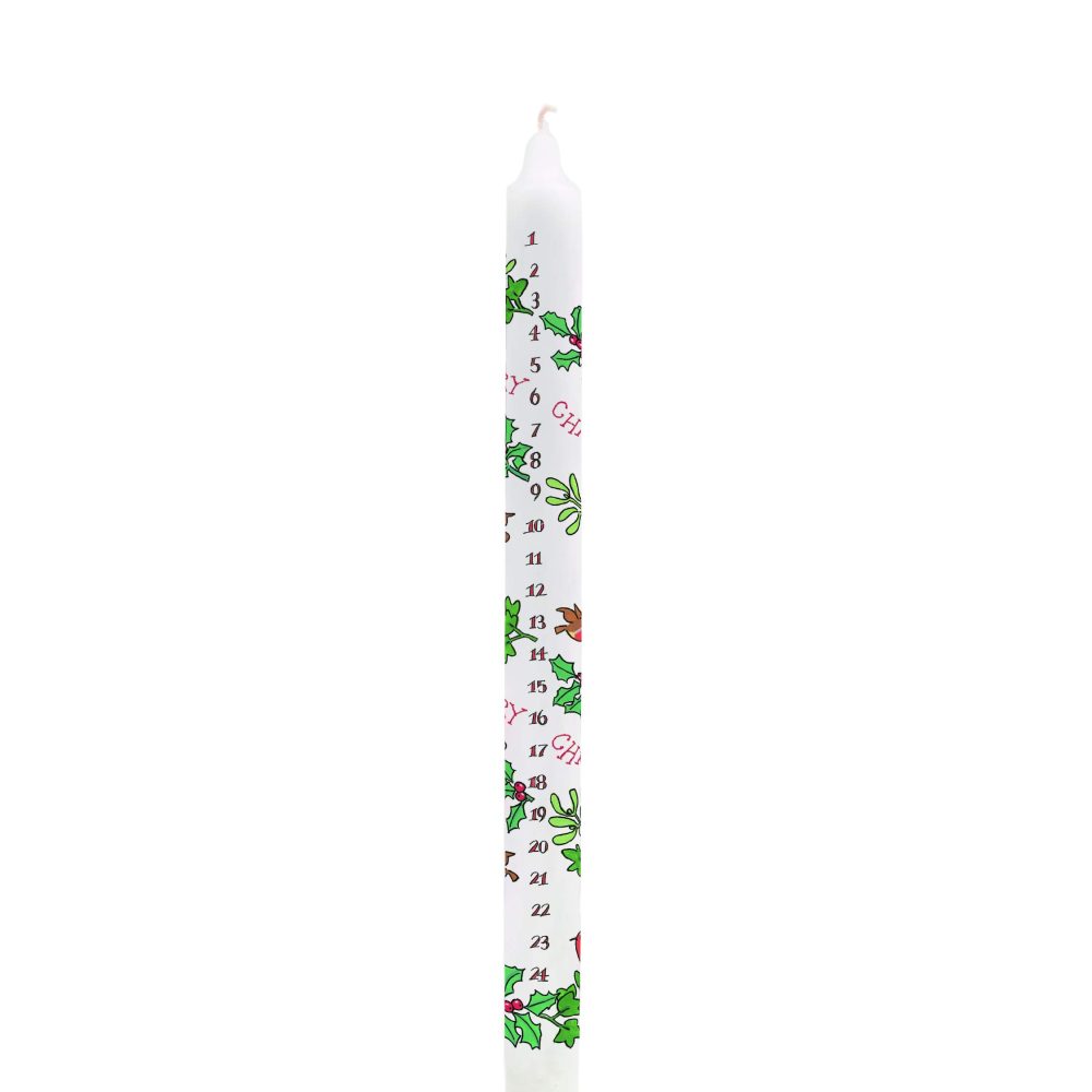 Alison Gardiner Holly and The Ivy with Merry Christmas Unique Festive Advent Wax Dinner Candle 12 Hours Burn Time 29.5 cm - Image 4