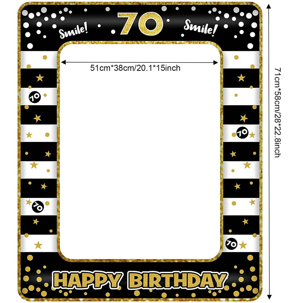 70th Birthday Photo Booth Props,Black Gold Inflatable Selfie Frame Picture Frame,Giant Inflatable Party Photo Booth Frame for 70th Birthday Party Decorations Supplies Men Women Favor Gift - Image 7
