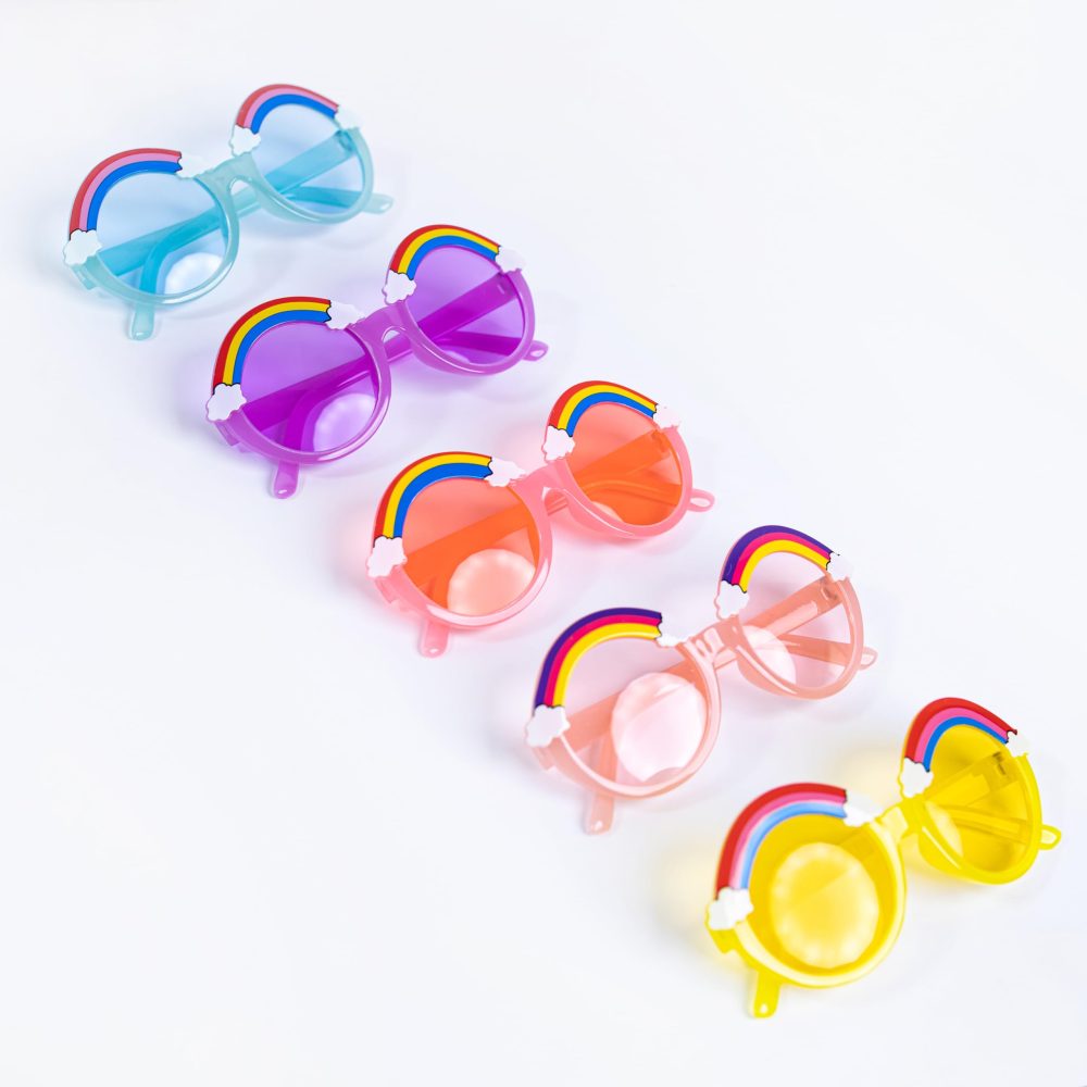 Toyseum 10 x Rainbow Toy Sunglasses for Kids, Cute Party Bag Fillers for Girls, Pack of 10 (5 Unique Colours) - Image 4