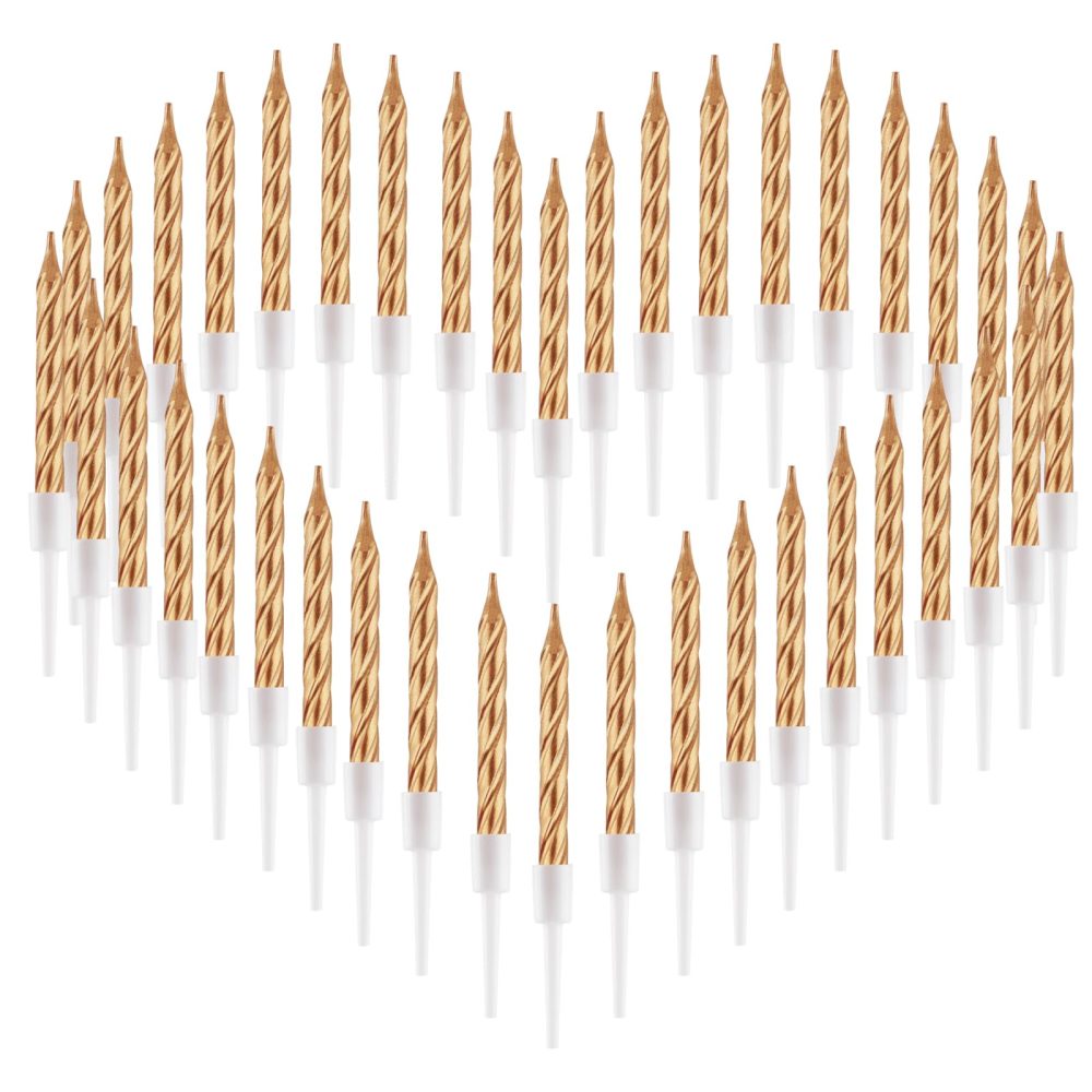 FIHODONE 40 PCS Birthday Candles Girls and Boys,7.5cm Spiral Candles for Cake,Birthday Cake Candles with Holder,Candle for Birthday Party Wedding Cake Decorations