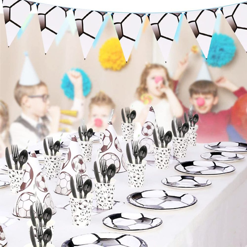 Football Party Paper Cups for Boys,16Pcs Black White Football Paper Cups,Football Tableware Soccer Paper Cups for Kids Aldult Sports Game,World Cup 2022,Football Birthday Party Decorations Supplies - Image 3