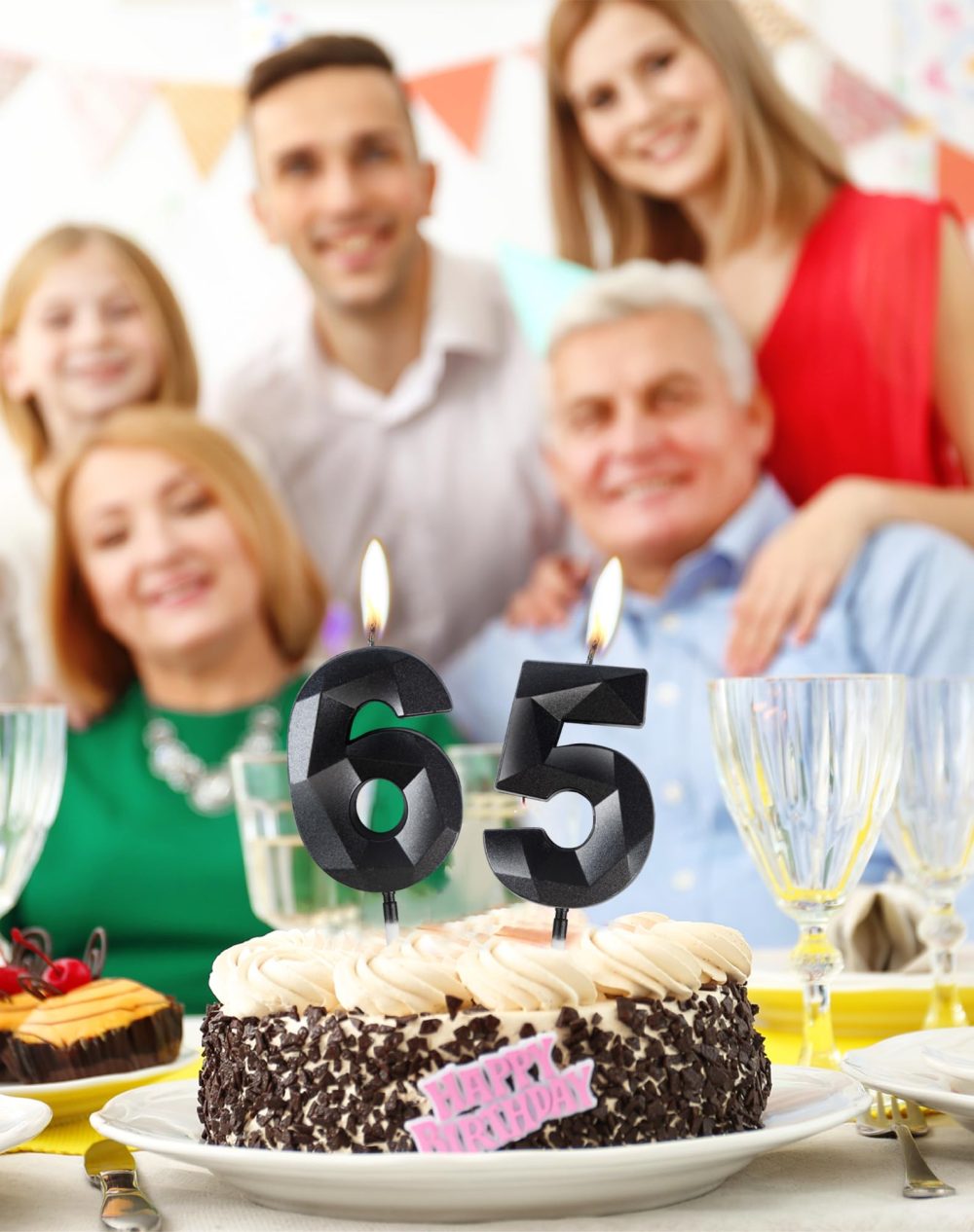 Black 30th Birthday Candles, 3D Black Number 30 Candles for Cake, Women Men 30th Birthday Decorations, Black Cake Decorations, Black Candle Cake Topper for Birthday Party Weddings Anniversary Supplies - Image 2