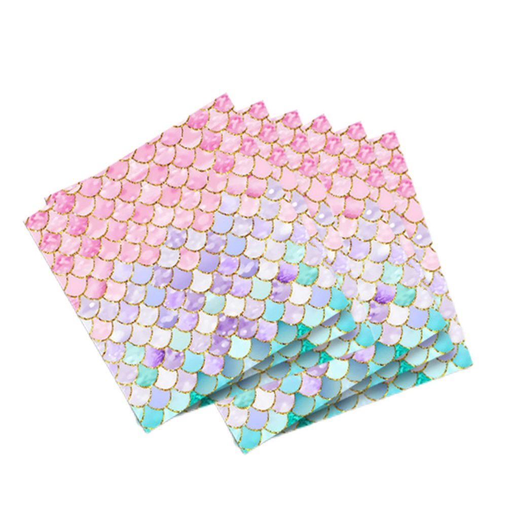 20pcs Magical Mermaid Party Paper Napkins,Mermaid Birthday Party Napkins Mermaid Themed Party Supplies for Kids Girls Birthday Baby Shower Mermaid Themed Party Pack Bundle Mermaid Dinner Dessert