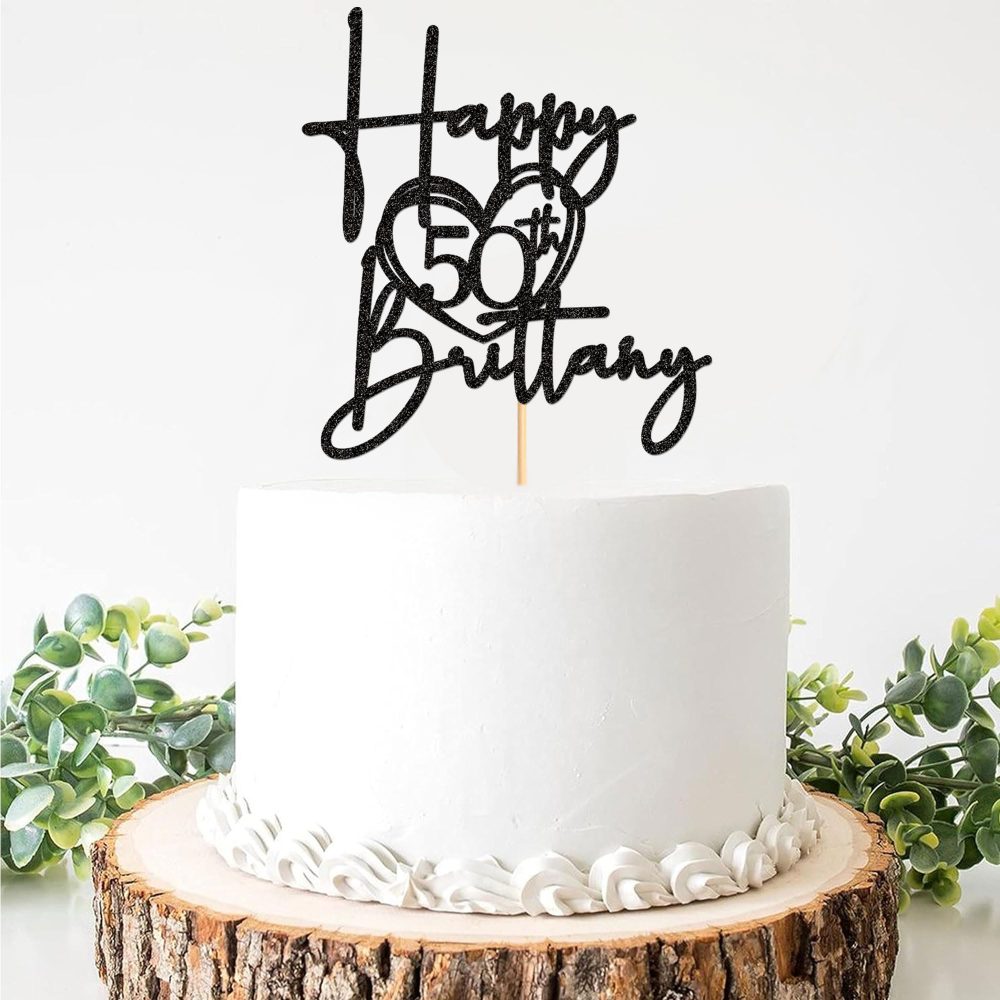 Blumomon 3 Pcs Black Happy 50th Birthday Cake Toppers 50th Birthday Party Cake Topper 50 Cake Topper 50th Birthday Decorations for 50th Birthday Party Decoration Supplies - Image 5