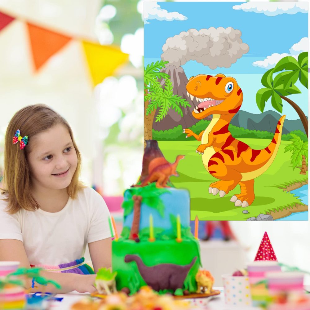 ASTARON Pin The Tail on The Dinosaur Party Game with 30 Tails for Dinosaur Birthday Party Supplies Pin Game, Boys Party Dinosaur Favors Decorations for Christmas - Image 3