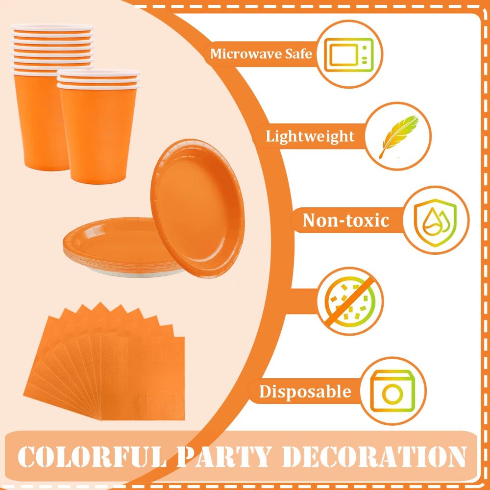 Orange Napkins 33cm,20Pcs 2Ply Solid Colour Party Paper Napkins Orange,Beverage Luncheon Napkins Serviettes Napkins Dinner Napkin Cocktail Napkins Bar Napkins for Caddy,Birthday Parties - Image 6