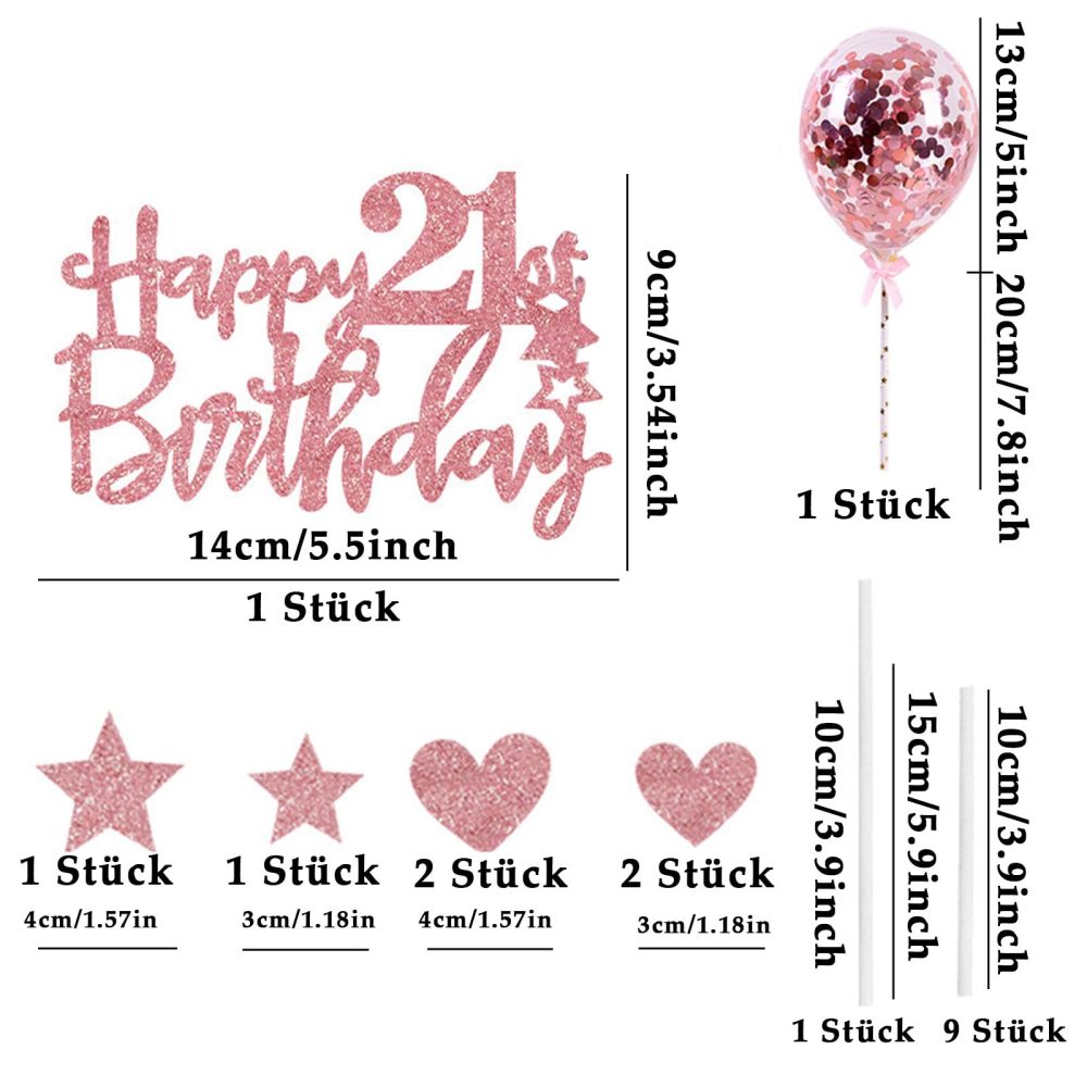 Bolosa 21th Birthday Candles Set, 21th Birthday Cake Topper, Number 21 Candle, 21th Birthday Decorations for Girls Boys Birthday Party Wedding Anniversary (Rose Gold, Number 21) - Image 8