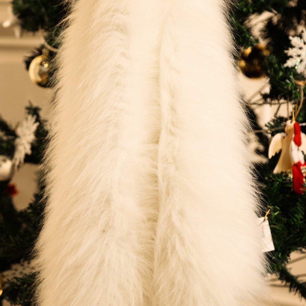 Christmas Tree Skirts, NTMY 48 Inch Faux Fur White Tree Skirts for Xmas Decorations - Image 5
