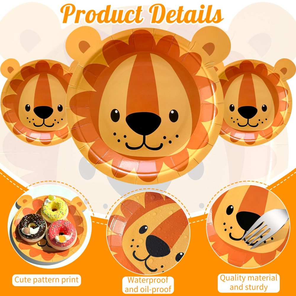 YumSur Jungle Safari Theme Party Plates,60Pcs Disposable Paper Plates Safari Party Decorations Kids Birthday Party Supplies Animal Tableware Decorations Baby Shower Plates Set - Image 7