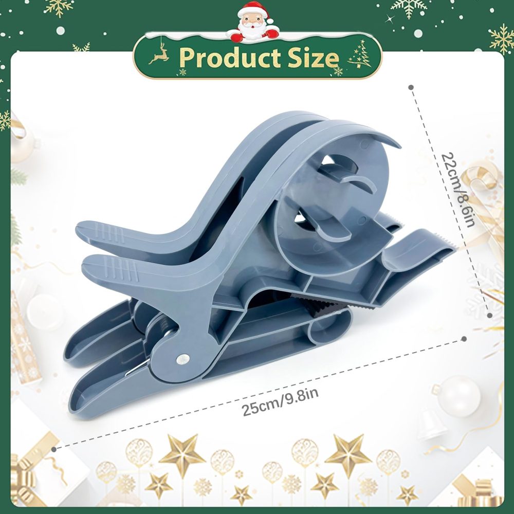 2Pcs Wrapping Paper Clamps, Wrapping Station, Gift Wrapping Paper Cutter, Christmas Wrapping Accessories Fits Any Size Roll for Desk Packing Christmas (Grey) - Image 7
