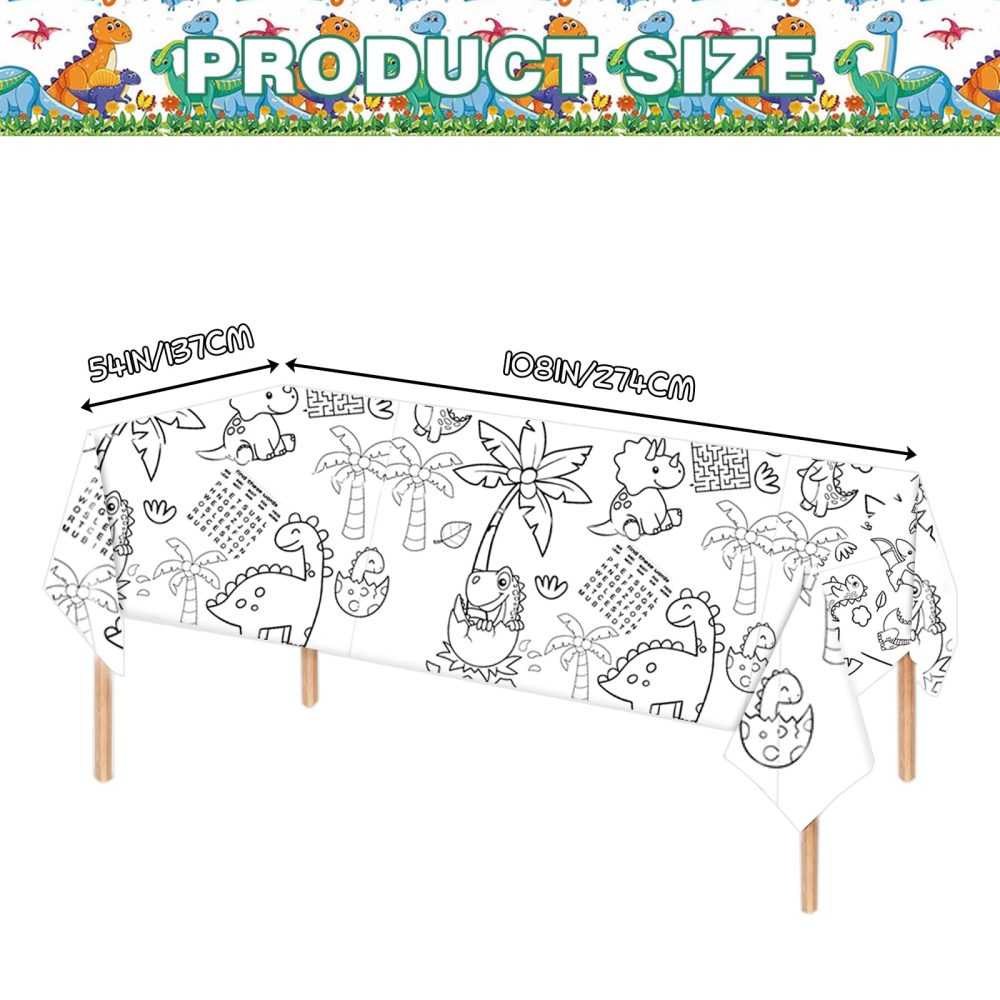Dinosaur Giant Colouring Table Cloth for Kids,137 * 274cm Dinosaur Colouring Poster Tablecloth Colouring Books Table Cover for Girls Boys School Party Poster Educational Doodle Art Activity Game - Image 5