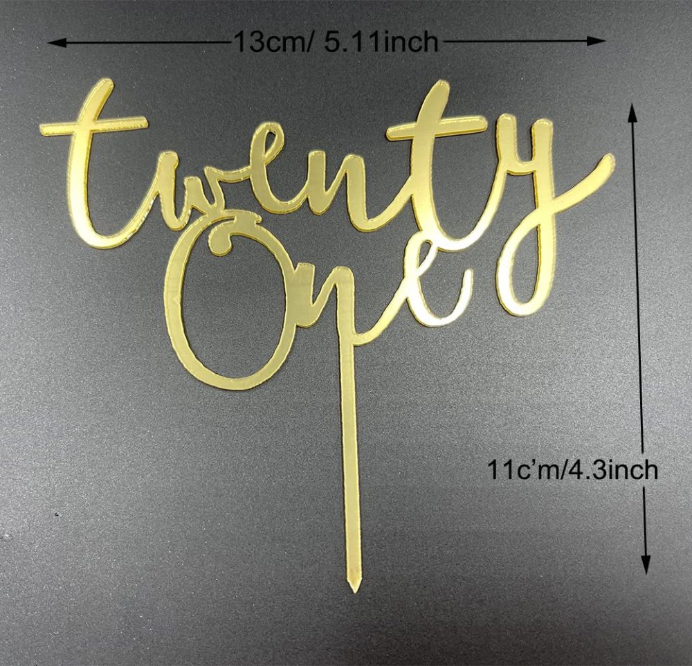 Acrylic Twenty One Cake Topper Happy Birthday 21 21th Age Cake Decoration Anniversary - Image 4