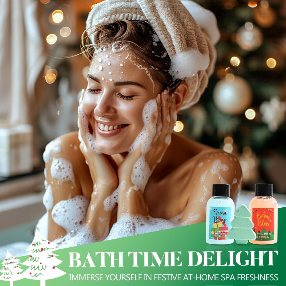 2024 Advent Calendar Christmas Gifts For Women, 24pc Spa Sets For Her, Hand &Foot Cream, Bubble Bath,Shower Gel, Body Lotion, Soap, Christmas Tree Bath Bomb, Christmas Countdown Calendar Gift Set - Image 5