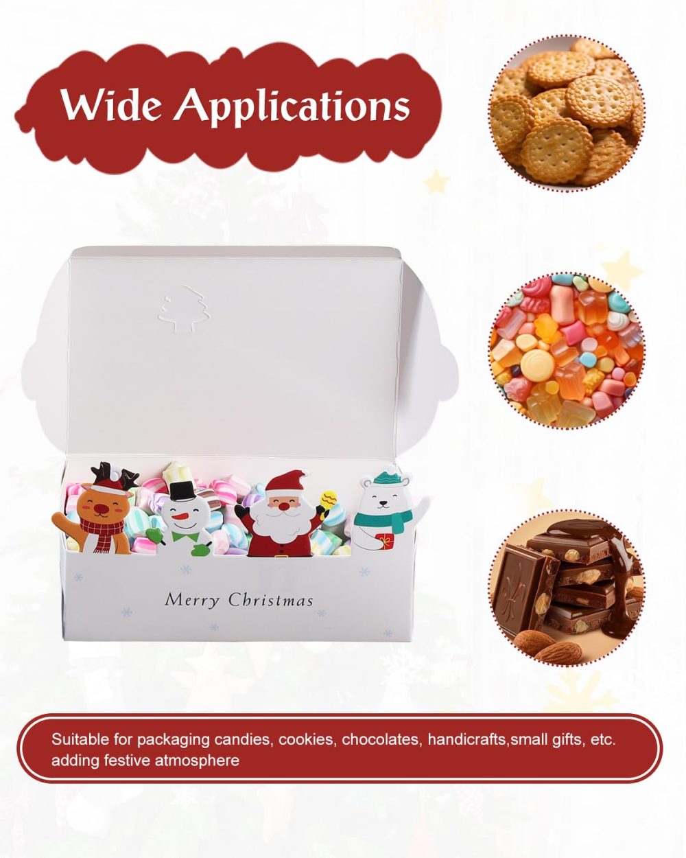 TsunNee 30PCS Christmas Party Gift Boxes, Xmas Paper Candy Boxes Cookies Boxes Favour Boxes, Novelty Gift Packaging Decor for Christmas Party Advent Calendar DIY - Image 3