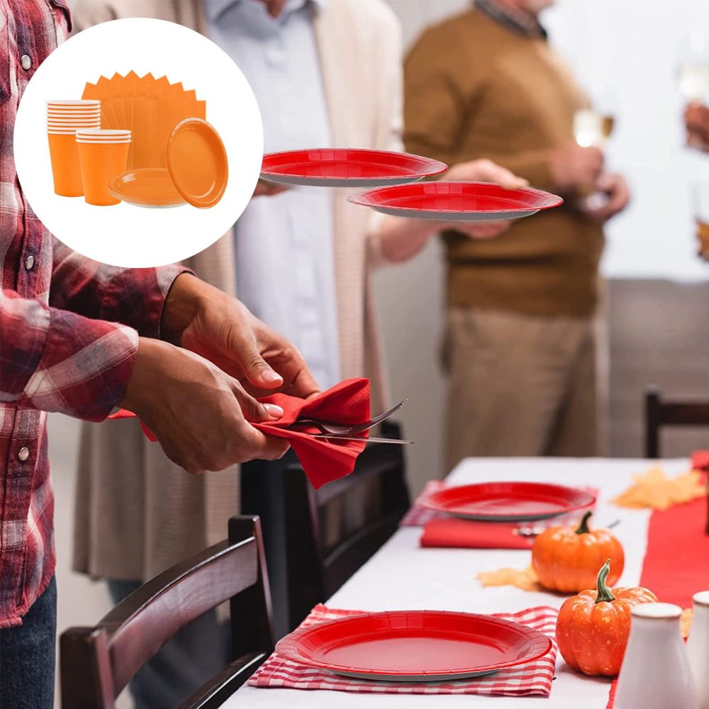 Orange Napkins 33cm,20Pcs 2Ply Solid Colour Party Paper Napkins Orange,Beverage Luncheon Napkins Serviettes Napkins Dinner Napkin Cocktail Napkins Bar Napkins for Caddy,Birthday Parties - Image 4