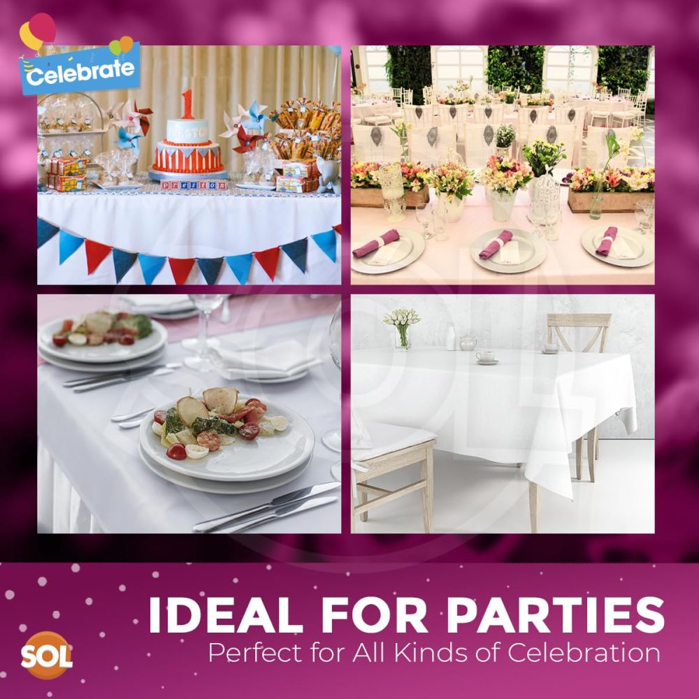 2pk Long White Paper Table Cover | 274 x 137cm White Paper Tablecloths for Parties and Celebration | Disposable Table Covers White Paper Table Cloth Paper Table Cloths Disposable Tablecloths For Party - Image 4