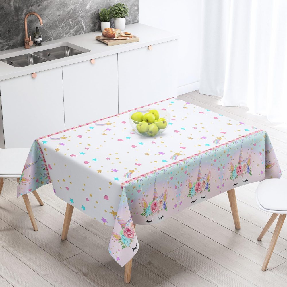 Frigg Unicorn Table Cloth Party, 3Pcs 220 * 130cm Unicorn Party Tablecloth, Party Supplies for Girls and Kids Birthday Party Unicorn Themed Table Decorations, Baby Shower Decorations - Image 6