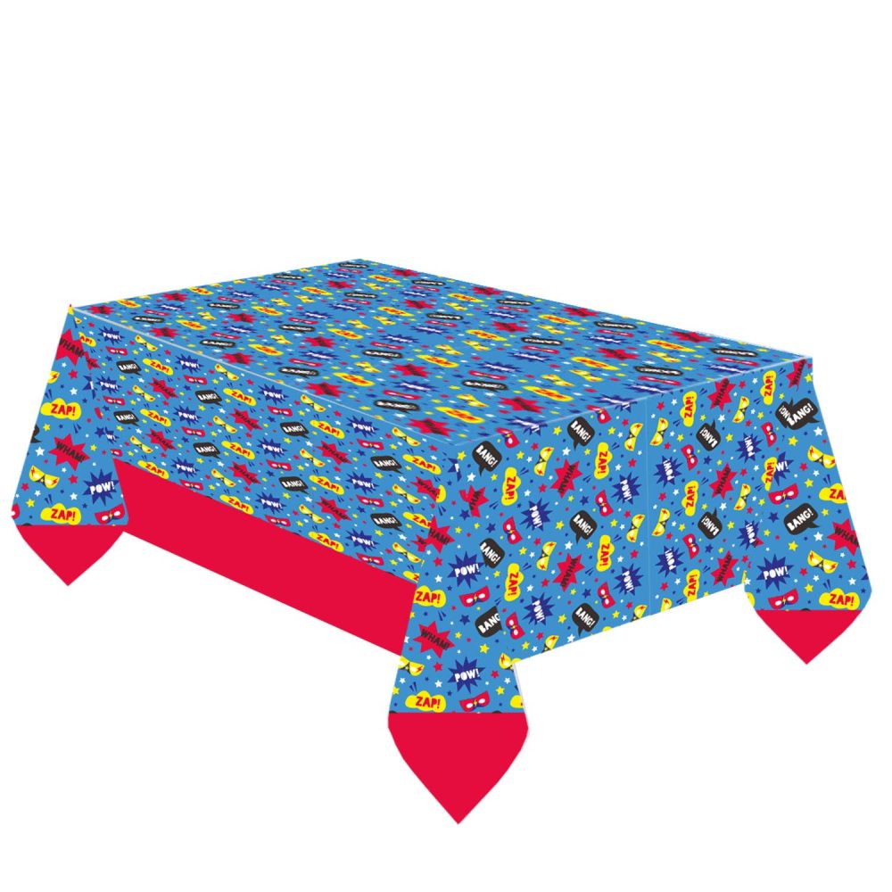 Amscan 9909089 - Superhero Kids Birthday Party Paper Table Cover - 1.8m x 1.2m