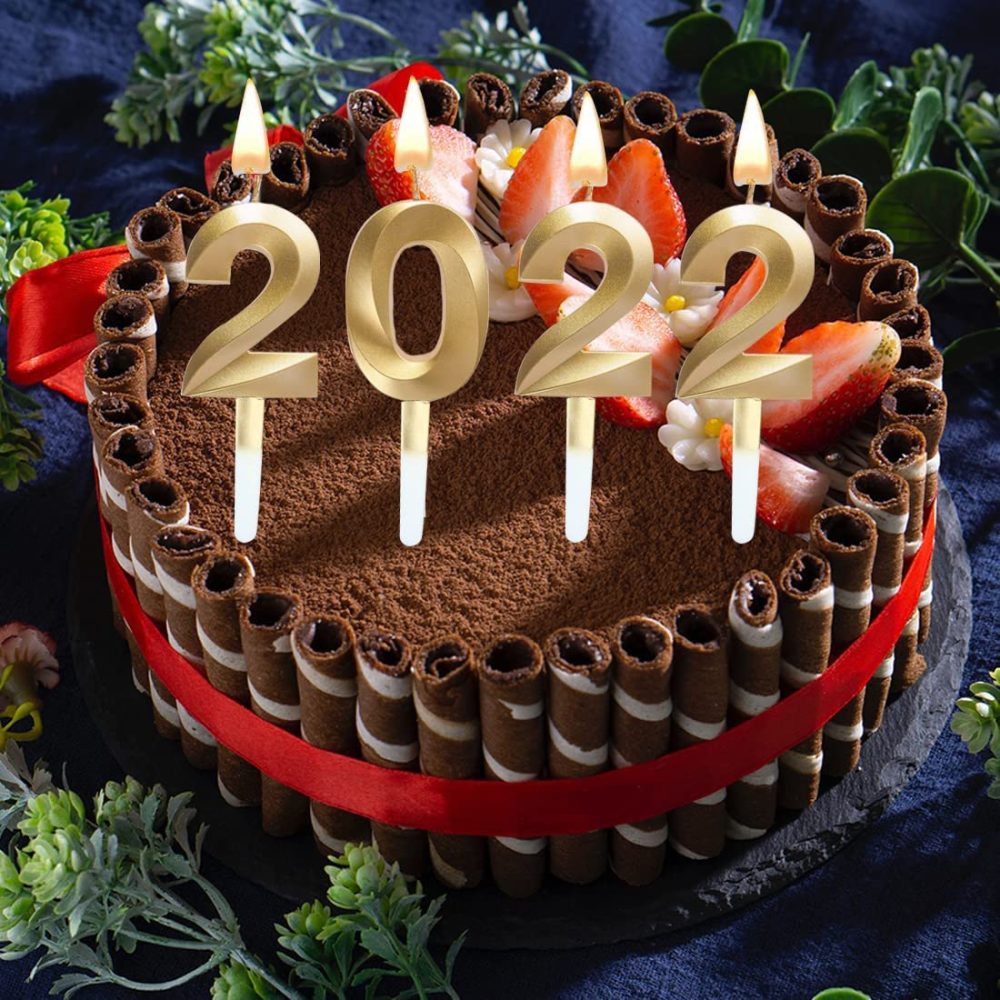 Birthday Number Candles 3D Shape Birthday Cake Candles Gold Glitter Birthday Candles Decorative Decoration for Birthday Anniversary Wedding Party Graduation Party - Image 3