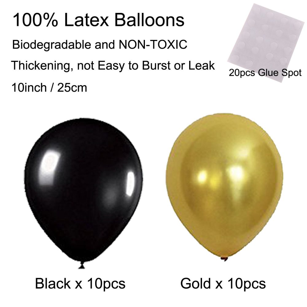ZERODECO 80th Birthday Decorations, Black Gold Happy Birthday Balloons Number 80 Star Foil Balloons Birthday Confetti Triangular Garland Star-shaped Banner Hanging Swirls for Birthday Party Supplies - Image 2