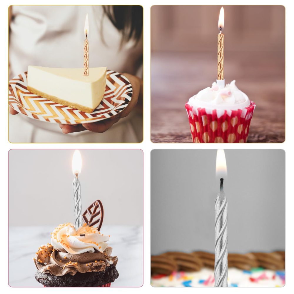 FIHODONE 40 PCS Birthday Candles Girls and Boys,7.5cm Spiral Candles for Cake,Birthday Cake Candles with Holder,Candle for Birthday Party Wedding Cake Decorations - Image 2