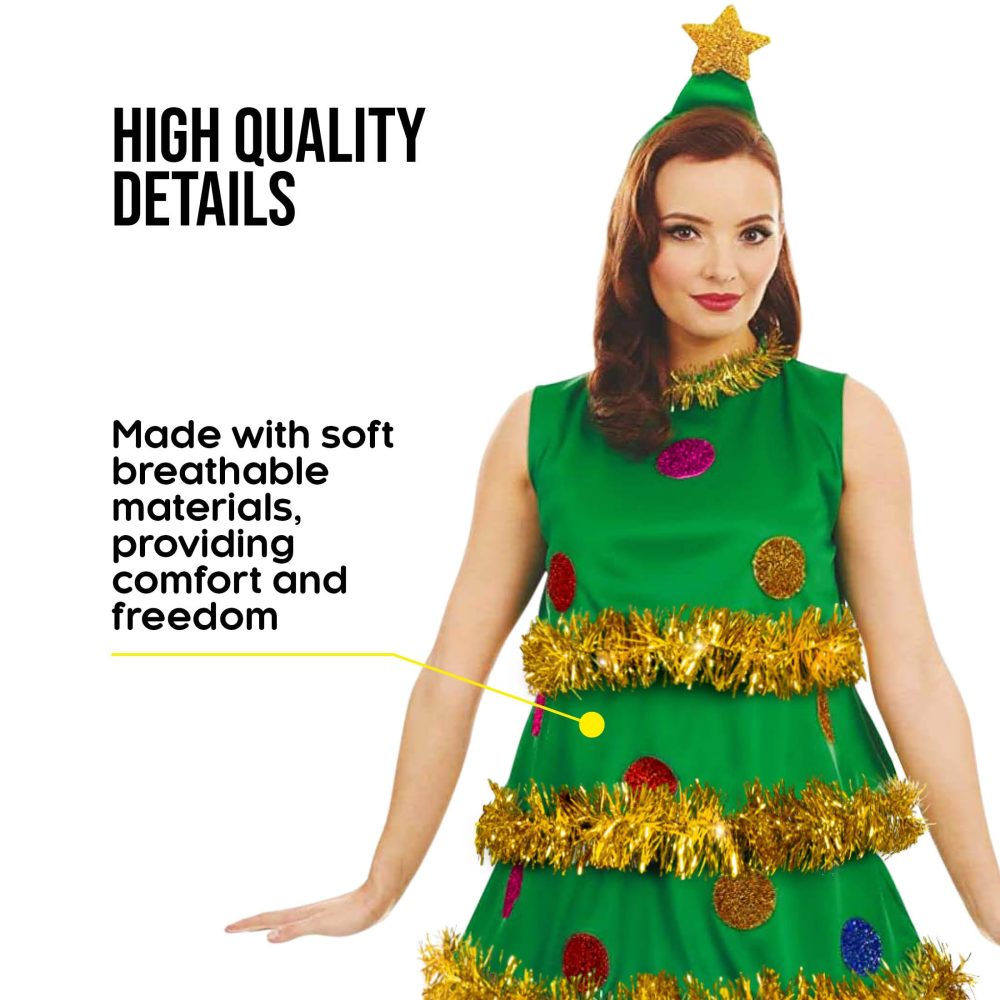 Fun Shack Christmas Tree Fancy Dress for Women, Christmas Tree Costume Adult, Christmas Costumes for Women, Xmas Tree Costume Medium - Image 4