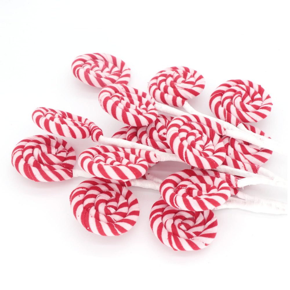 3 Pcs Christmas Candy Picks Lollipop Sprays 15.7" Red White Candy Lollipop Ornament Stems for Christmas Trees Branches Wreaths Garlands Centerpeices Floral Arrangements Gift Wrap Home Decorations (3) - Image 3